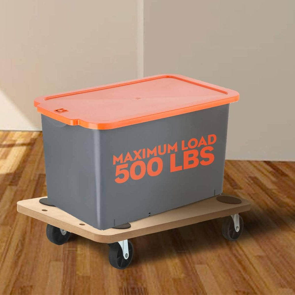 6 Pack Rectangle Wood Platform Furniture Dolly Cart with 3 Inch Wheel Y56489