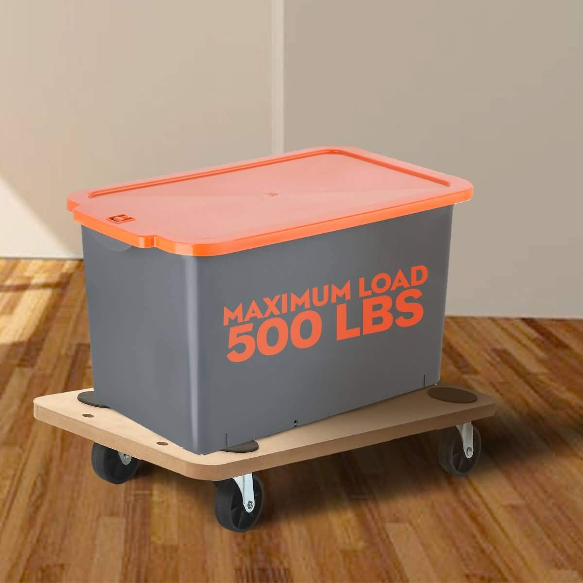 6 Pack Rectangle Wood Platform Furniture Dolly Cart with 3 Inch Wheel Y56489