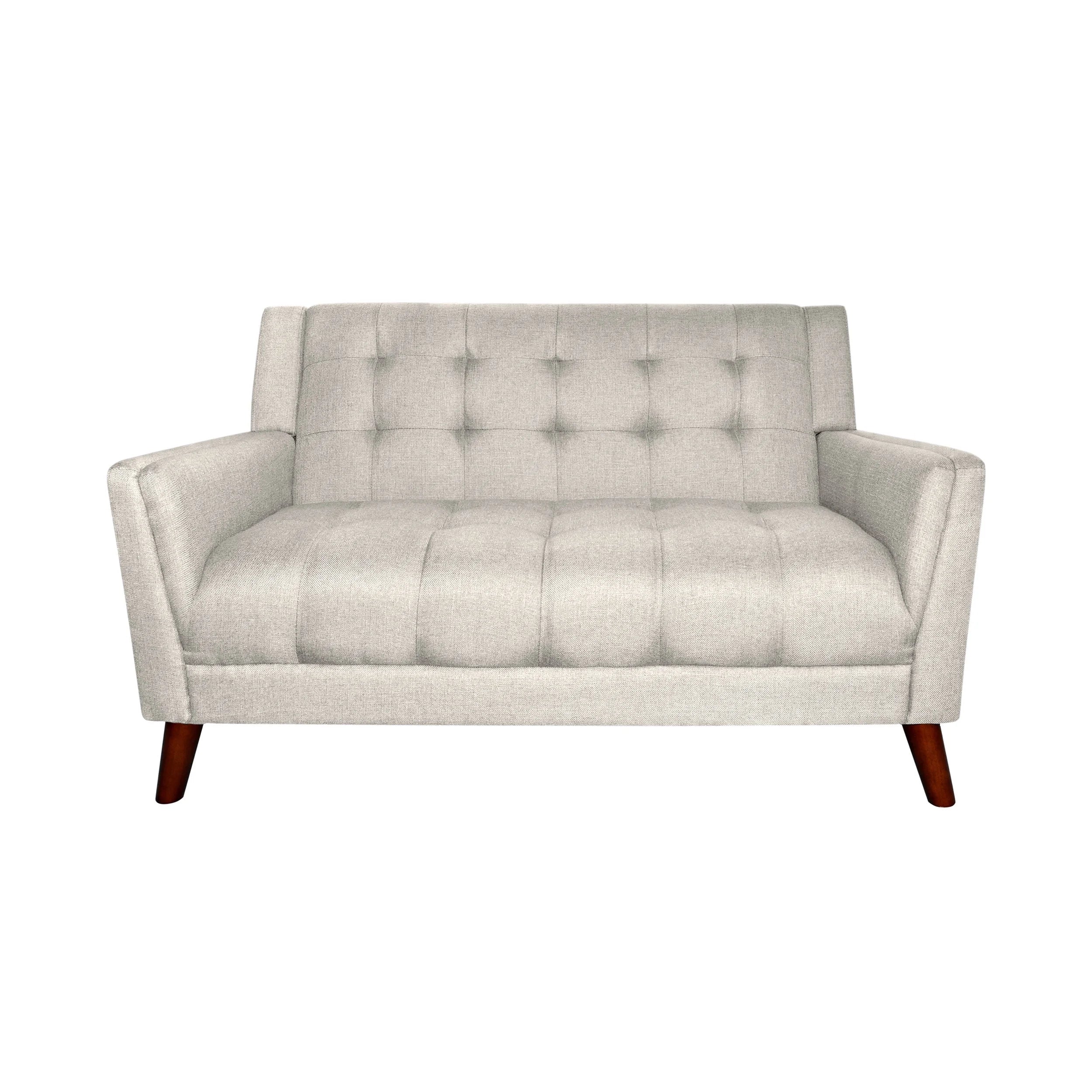 Beige Fabric Tufted Loveseat Z1769