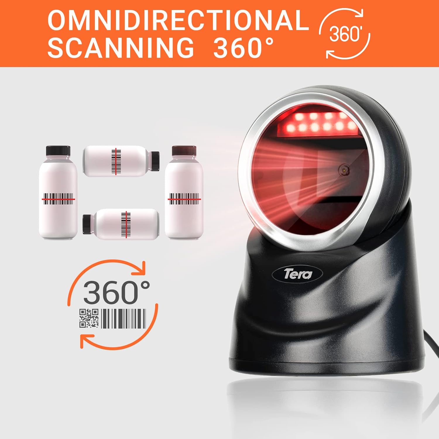 2D Desktop Barcode Scanner with USB Cable U8341