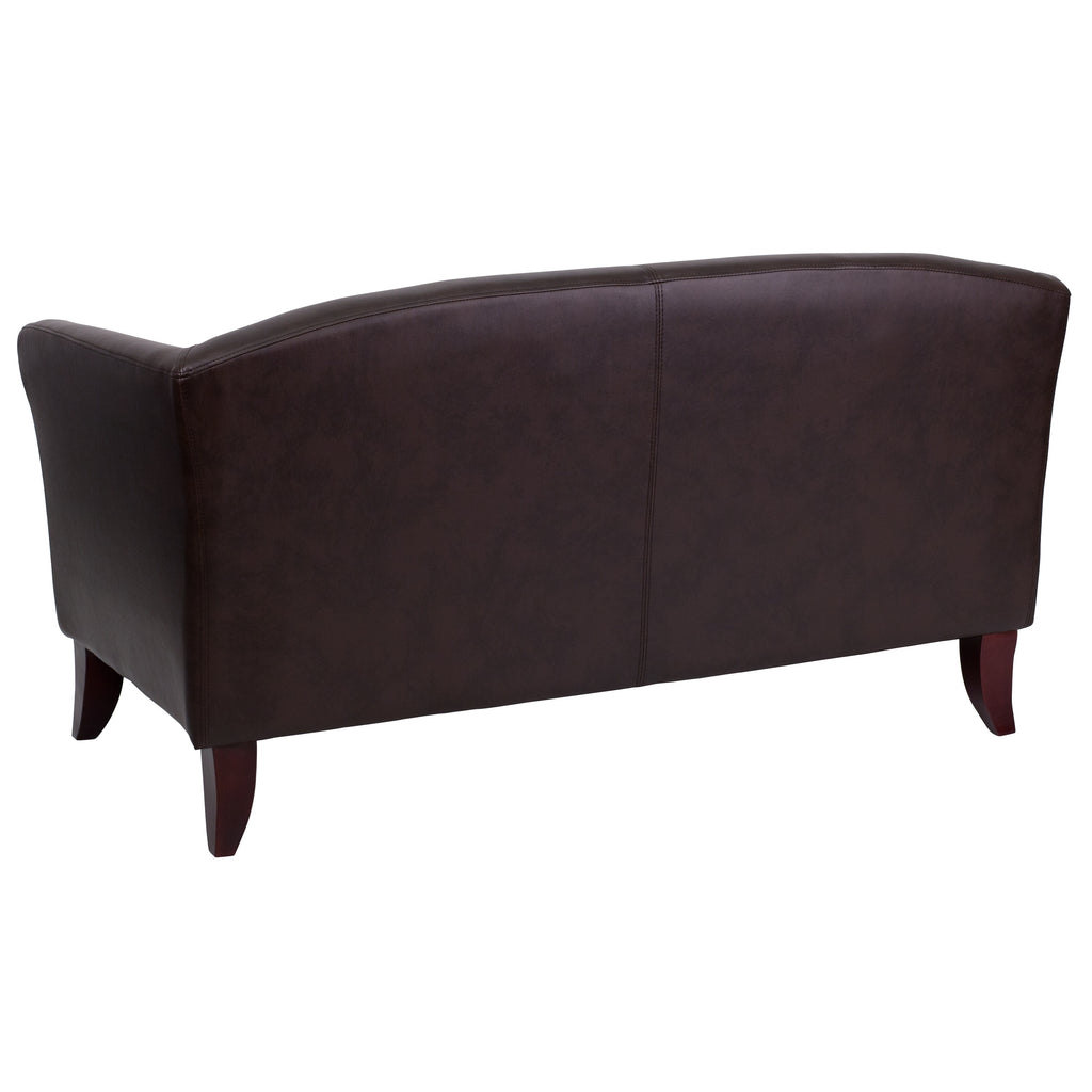 Black LeatherSoft Loveseat with Wood Feet H65591