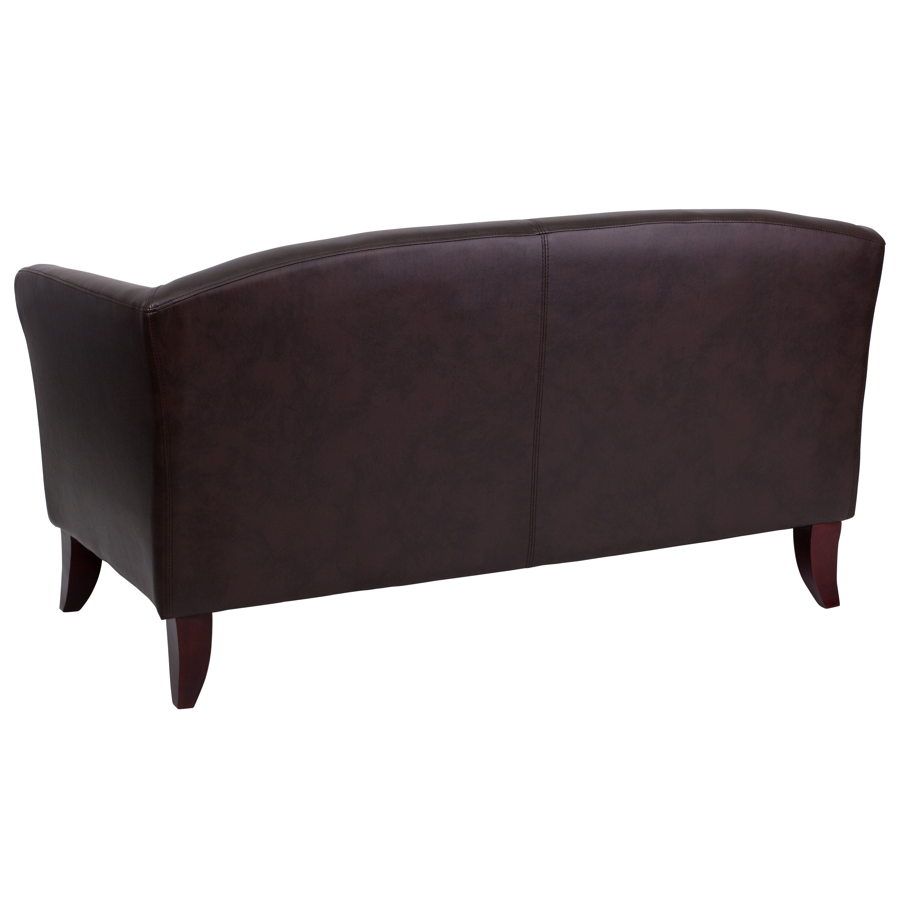 Black LeatherSoft Loveseat with Wood Feet H65591