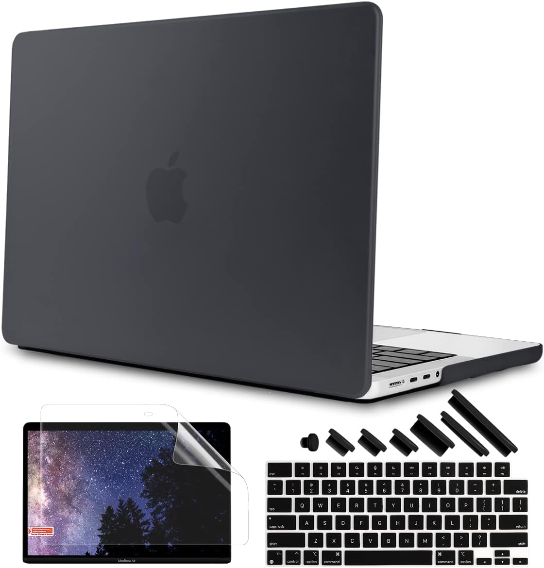 Crystal Black Plastic Hard Shell Case for MacBook Pro 16 inch D696