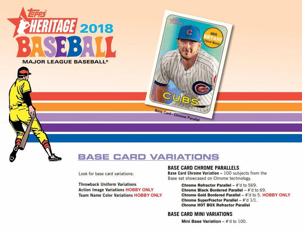 2018 Heritage Baseball Trading Card Hobby Box V232