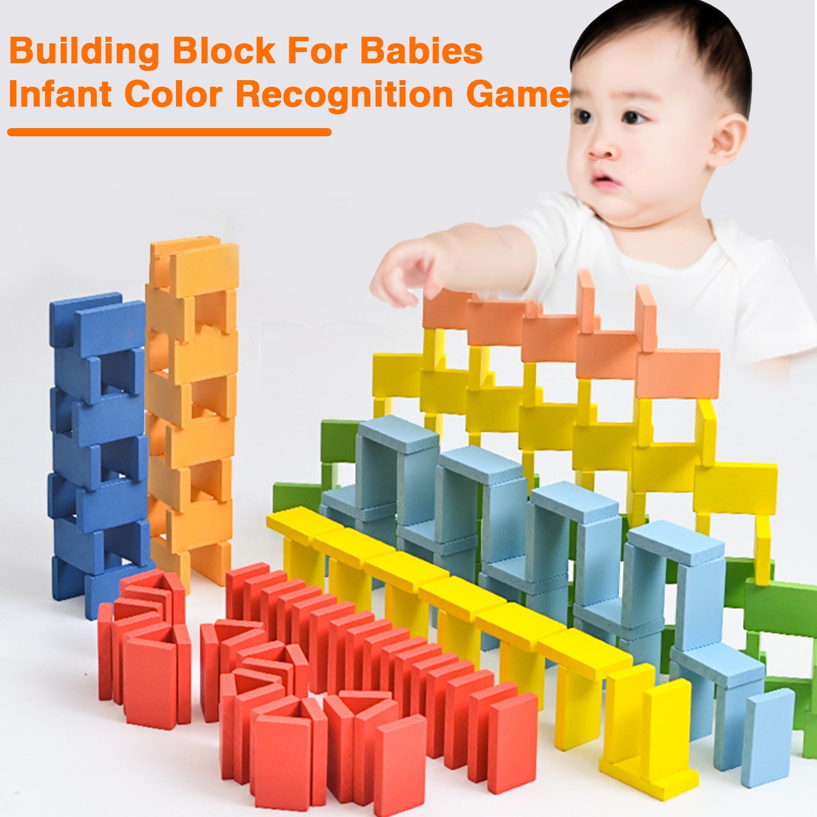 120Pcs Wooden Domino Building Block Kit N169