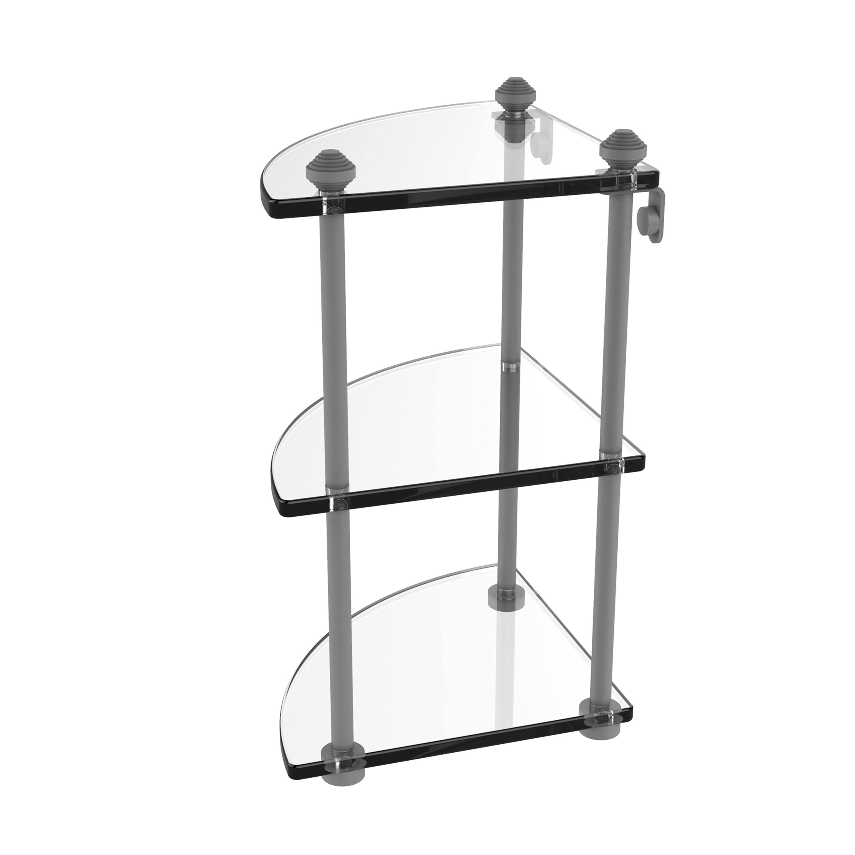 Three Tier Corner Glass Shelf - Brushed Bronze C33206