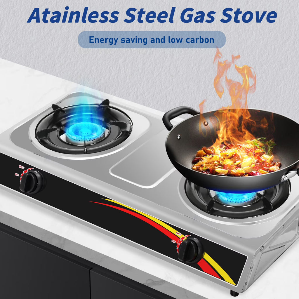Portable Propane Double Burner Camping Stove Z77005