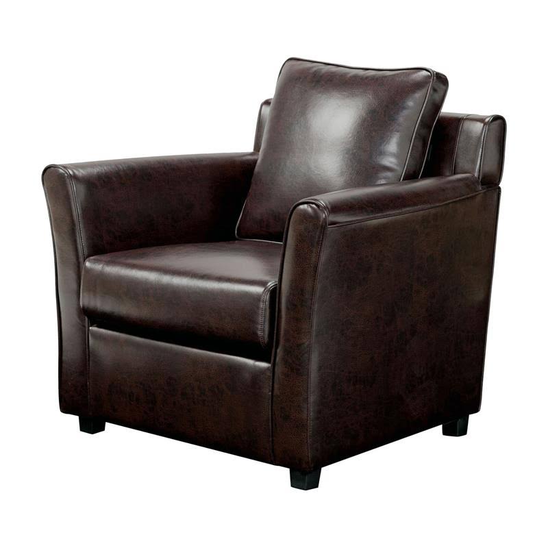 Brown Faux Leather Accent Chair E451