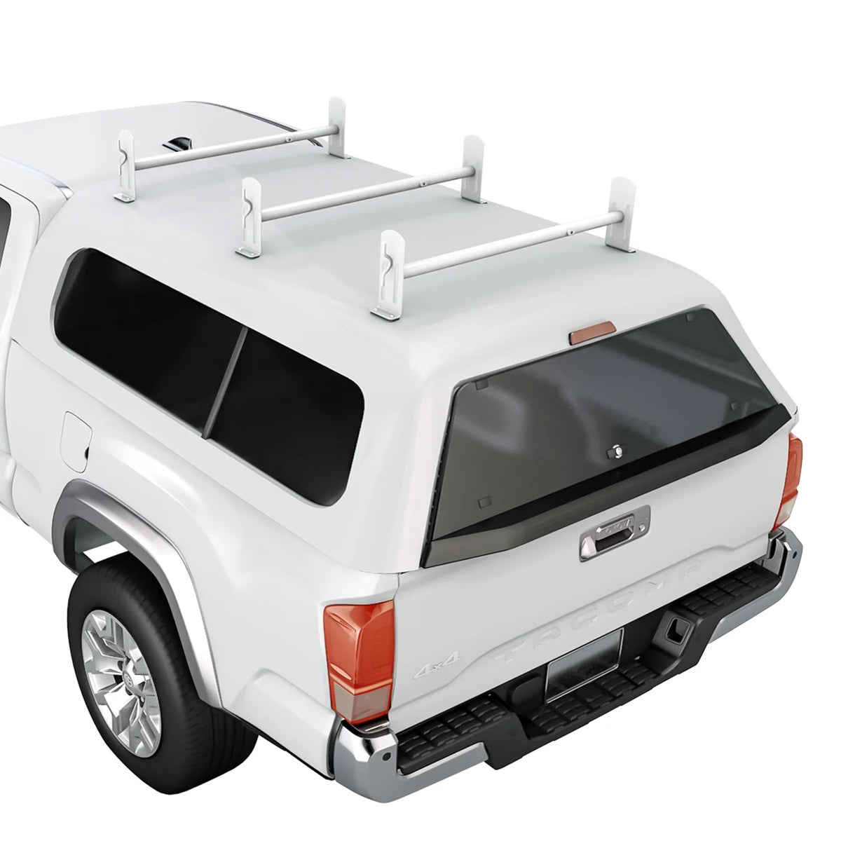 Matte White Adjustable Steel Cross Bars Pickup Truck Cap Rack System S5433