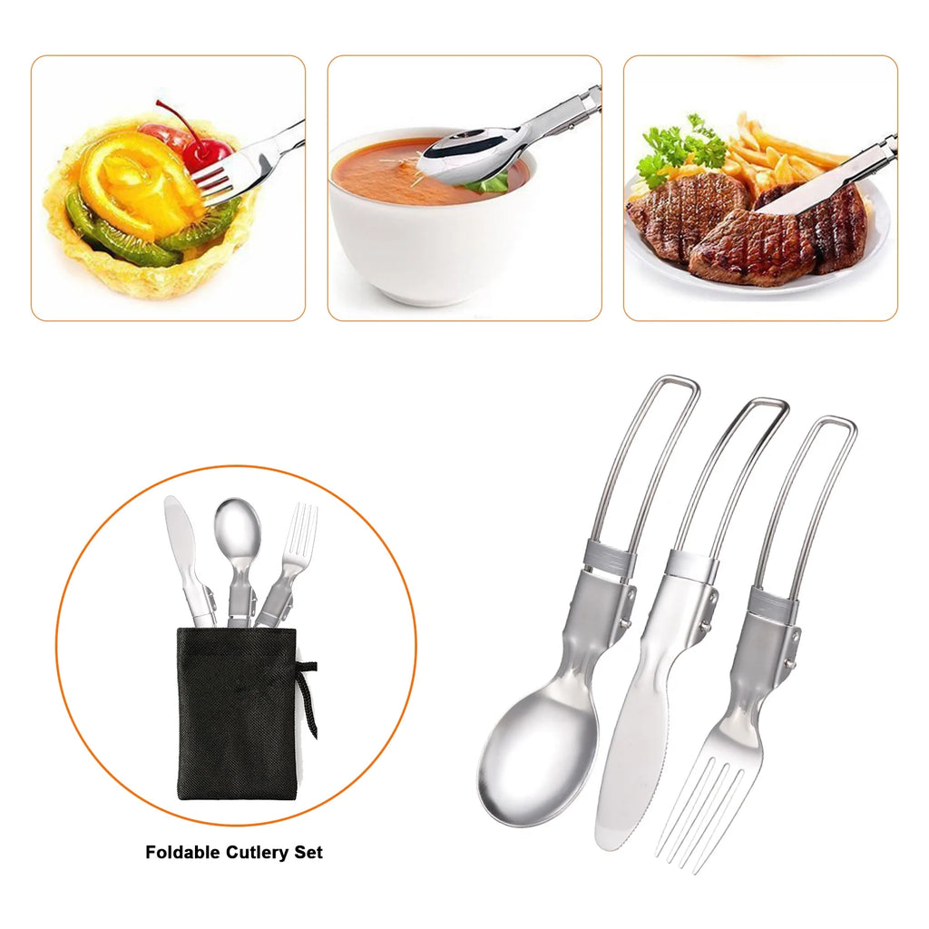 Camping Cookware Mess Kit Non-stick Aluminum Pot D882645