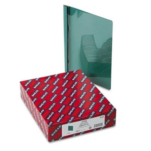 Clear/Green Tang Clip Report Cover, 25/Box O555668