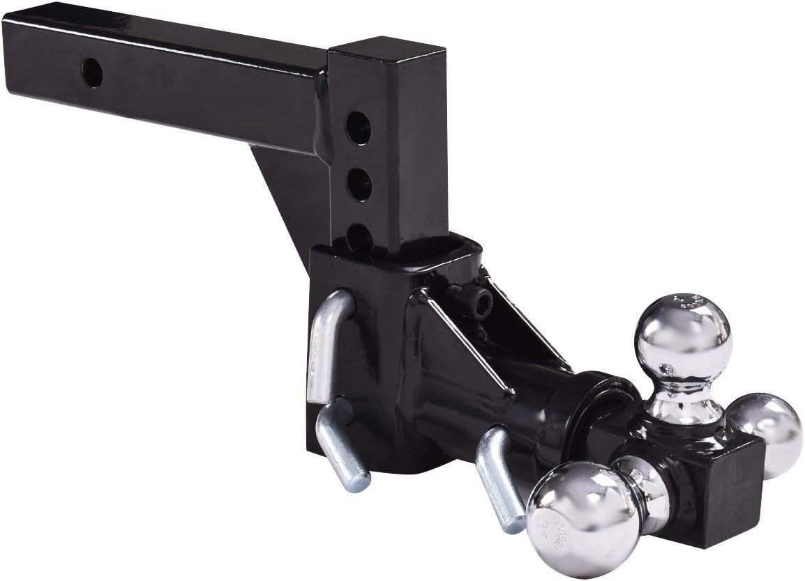 Triple Ball Swivel Adjustable Drop Turn Trailer Tow Hitch Mount for 2" Receiver A157134