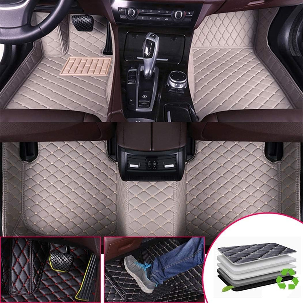 Brown Leather Car Floor Mats D8014