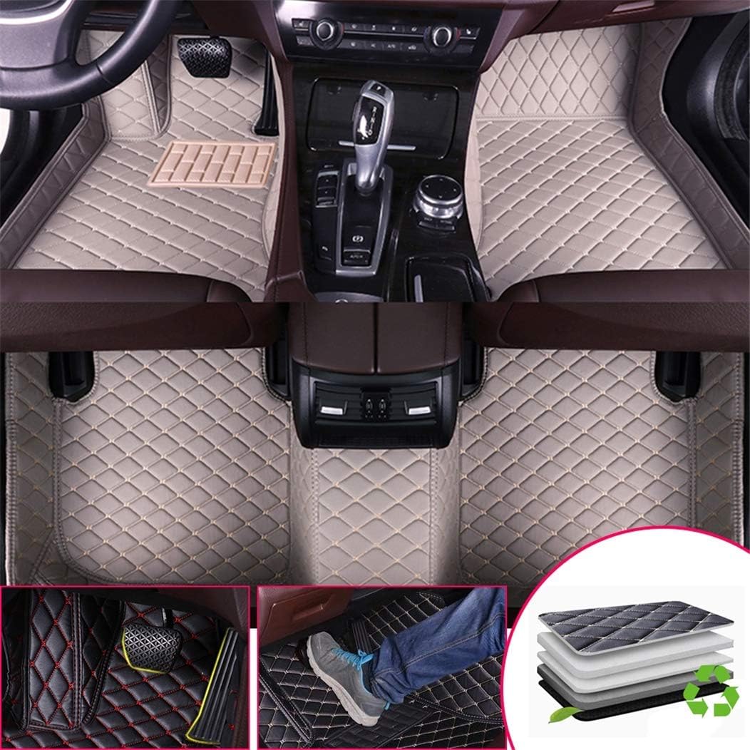 Brown Leather Car Floor Mats D8014