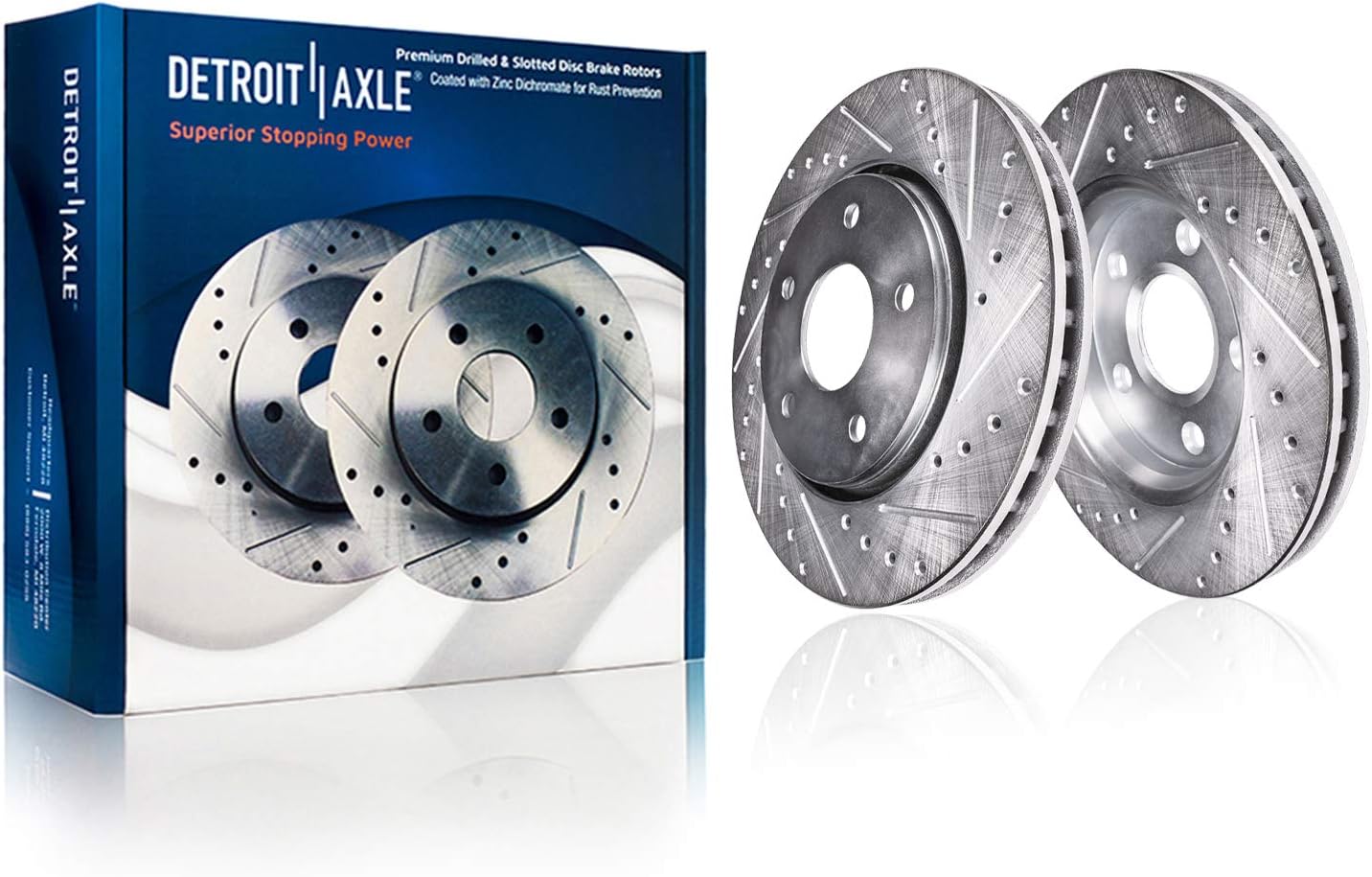 Drilled & Slotted Front Brake Kit Rotors & Pads with Clips Hardware Kit L5478
