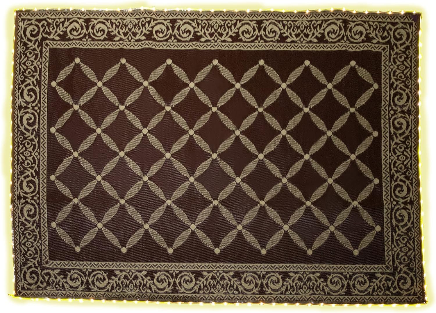 LED Illuminated Patio Mat Brown/Beige T978