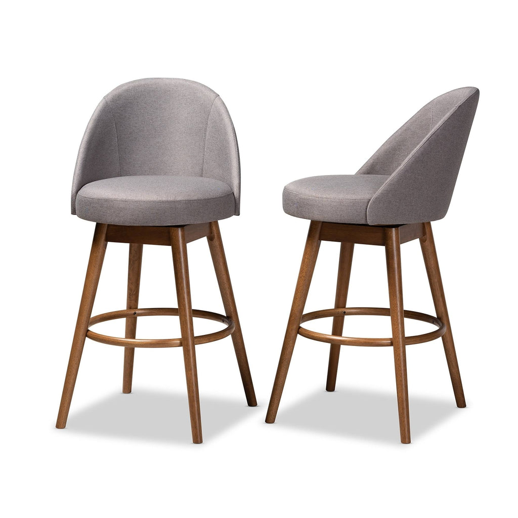 Beige Swivel 2-Piece Bar Stool Set S811705
