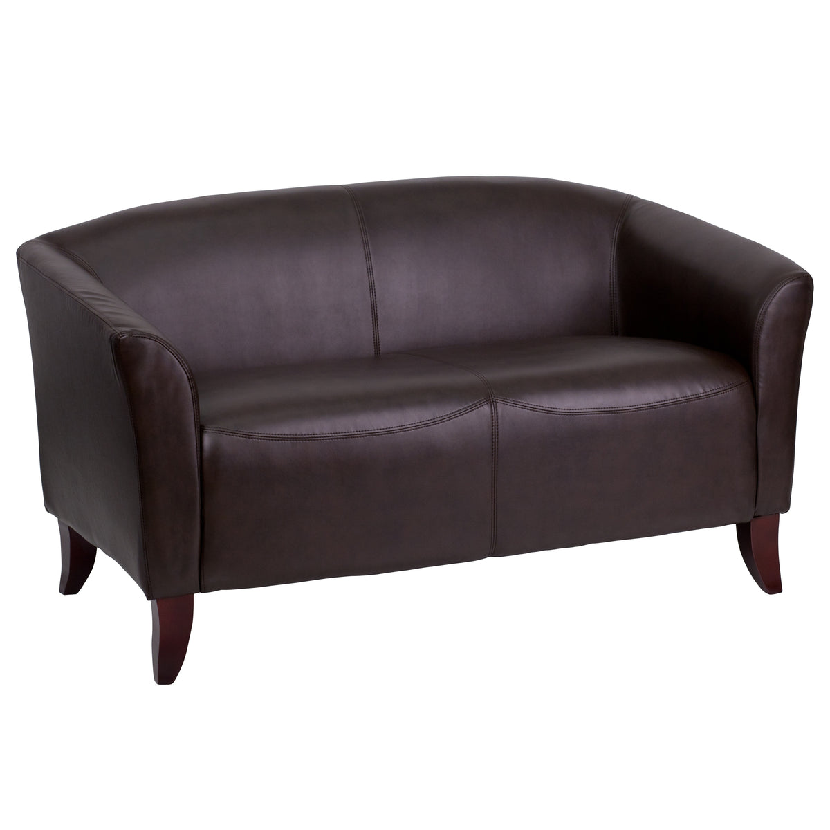 Black LeatherSoft Loveseat with Wood Feet H65591