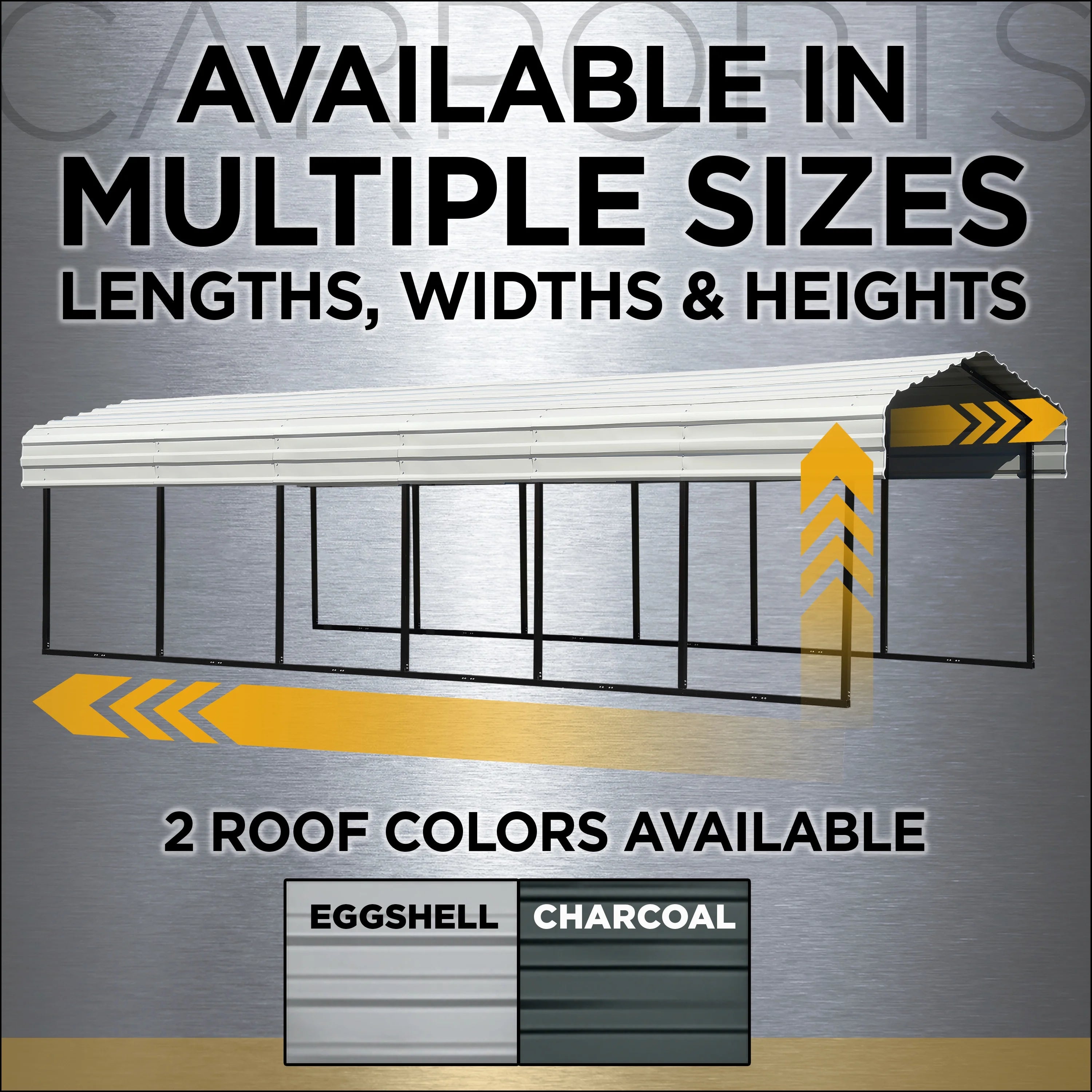 Galvanized Steel Carport Kit, 10' x 29' x 9' A9236
