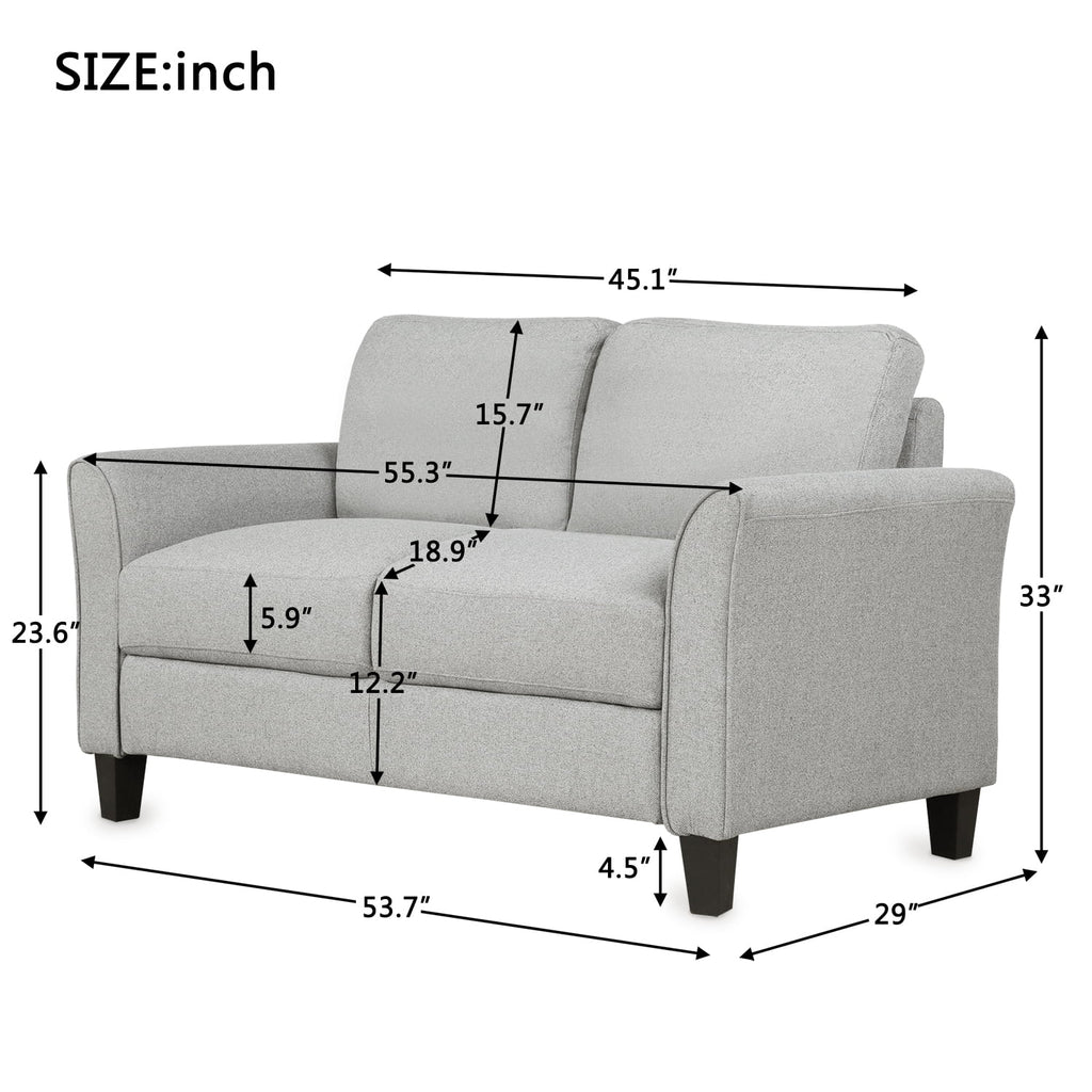 Light Gray Loveseat Sofa X652082