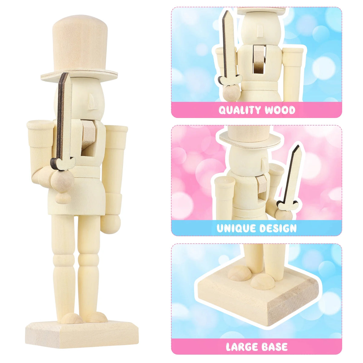 Unpainted Wooden Nutcracker Soldier V16835