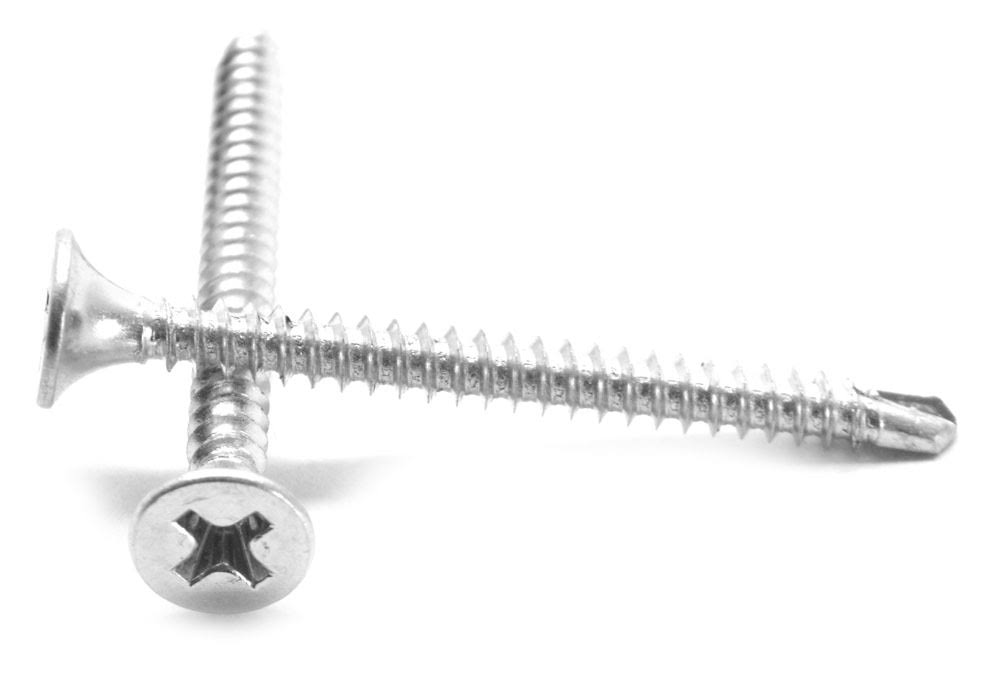 6-20 x 1 1/4 x 22 BSD Thread Self Drilling Screw Phillips Bugle Head #2 Point Low Carbon Steel Zinc Plated Pk 6000 Q512541