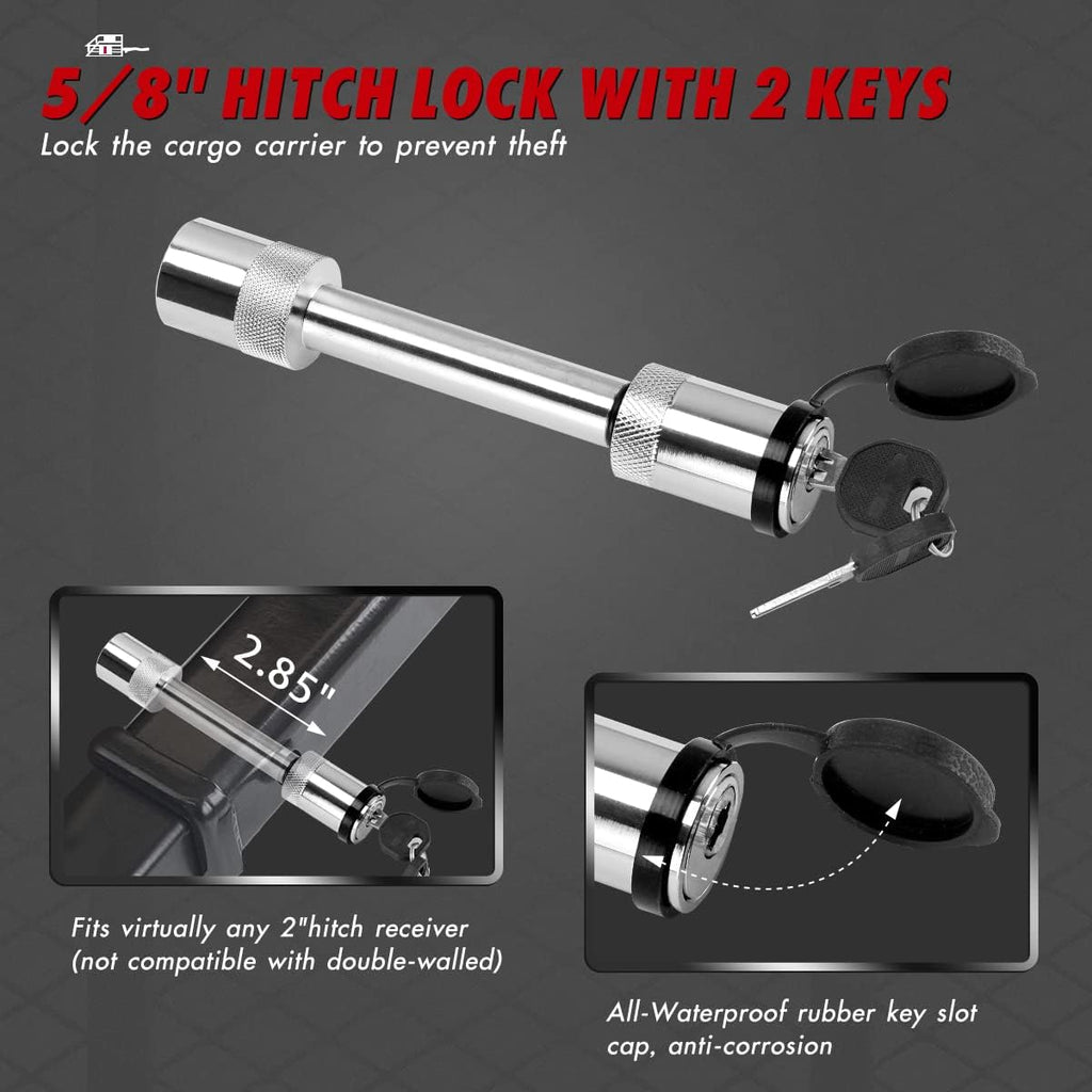 Hitch Mount Folding Cargo Carrier with Trailer Hitch Lock, Stabilizer, Net and Straps A45623