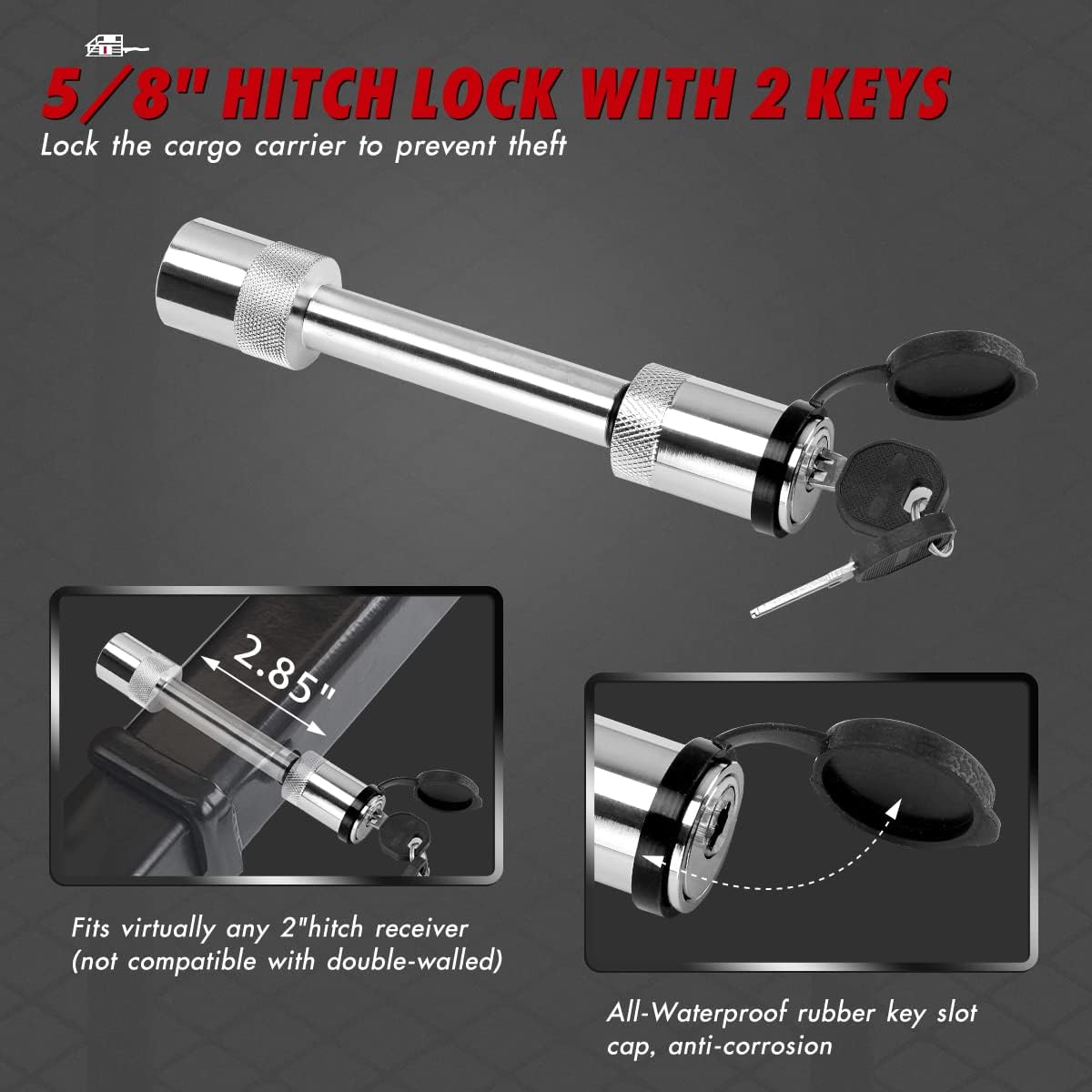 Hitch Mount Folding Cargo Carrier with Trailer Hitch Lock, Stabilizer, Net and Straps A45623