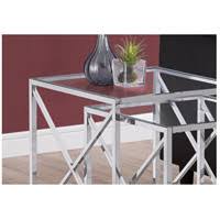 20 x 20 inch Chrome and Clear Nesting Table 2-Piece Set M79361