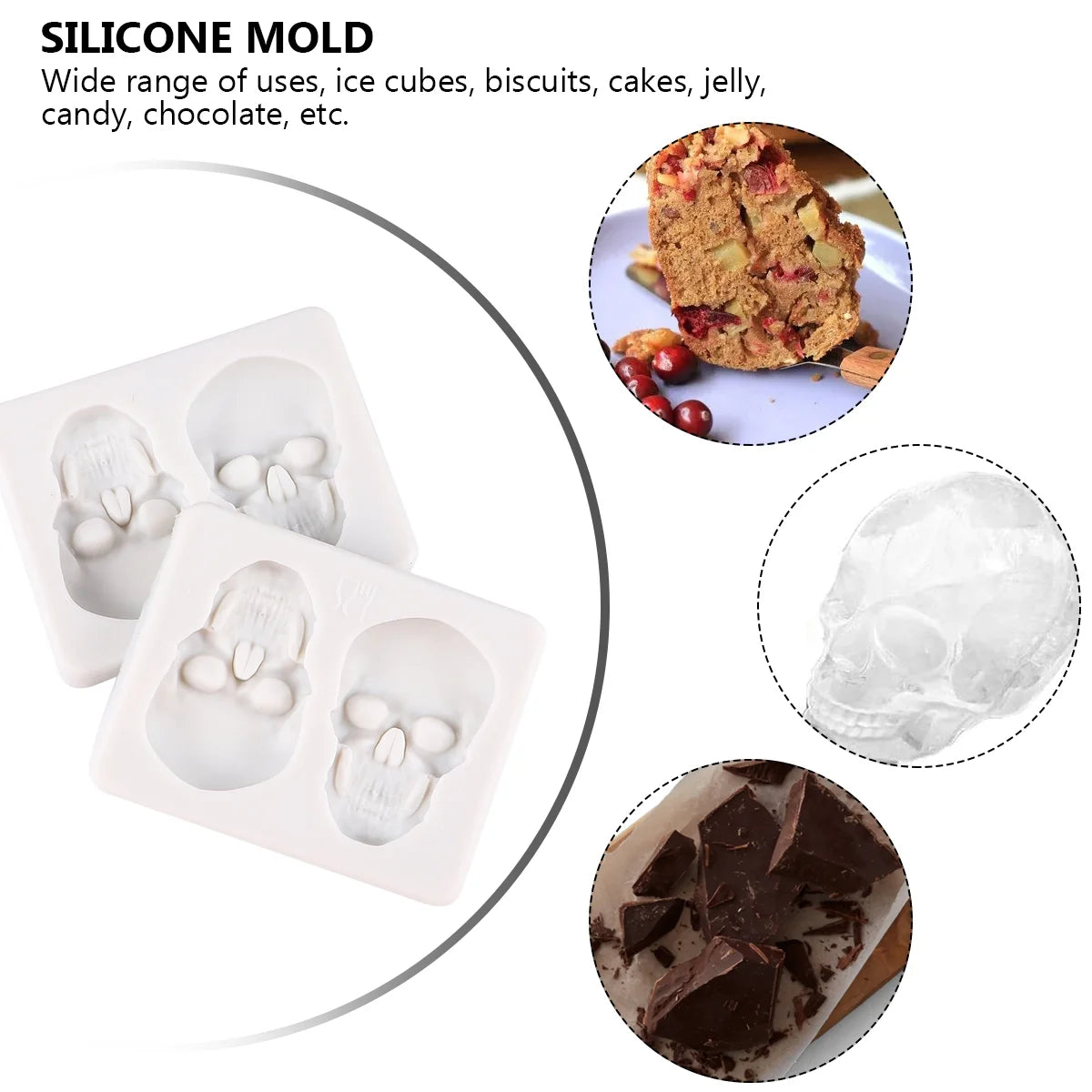 Halloween Skull Silicone Mold Key Chain Y431358