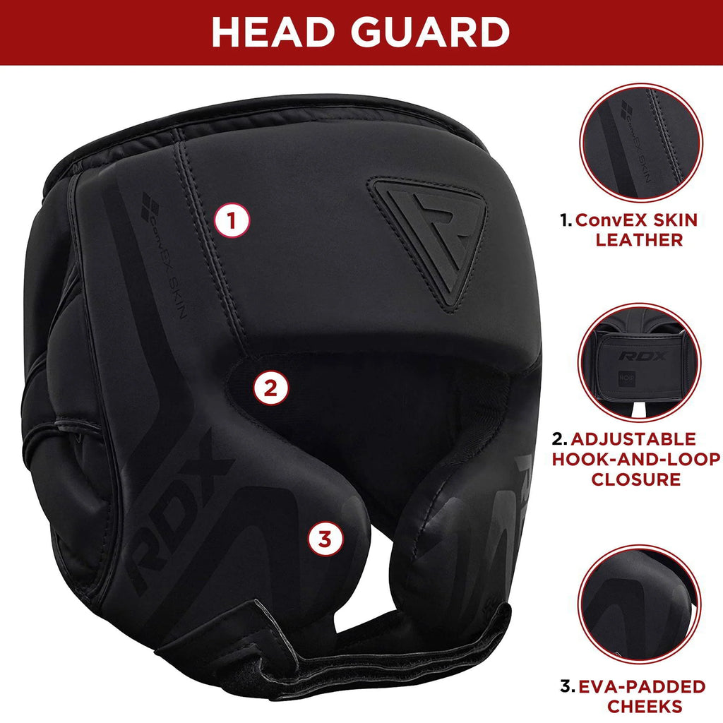Black Padded Boxing Headgear V17632