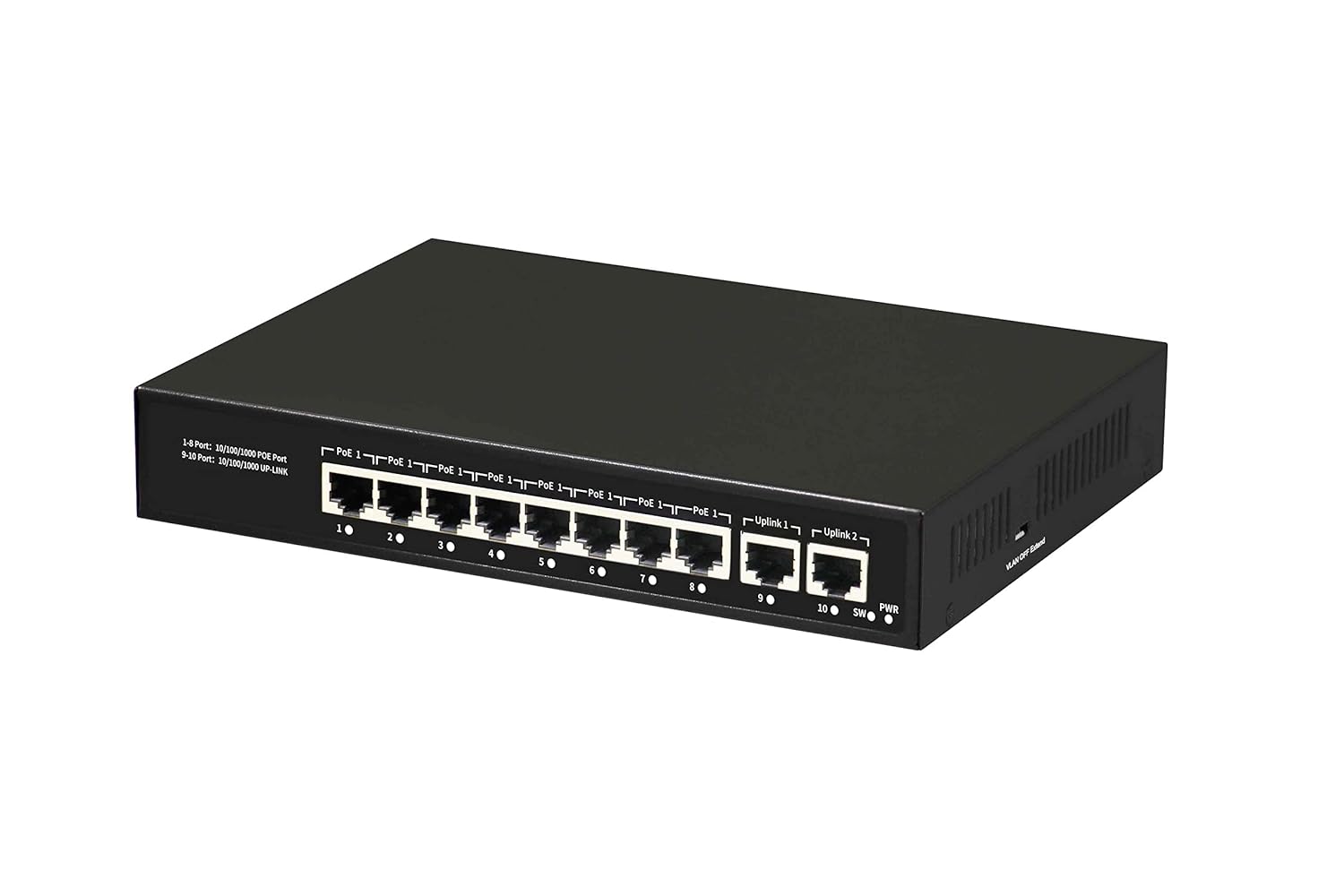 8 Port Gigabit PoE+ Ethernet Network Switch with 2 Uplink Ports, 120W Budget, Pack of 2 U365