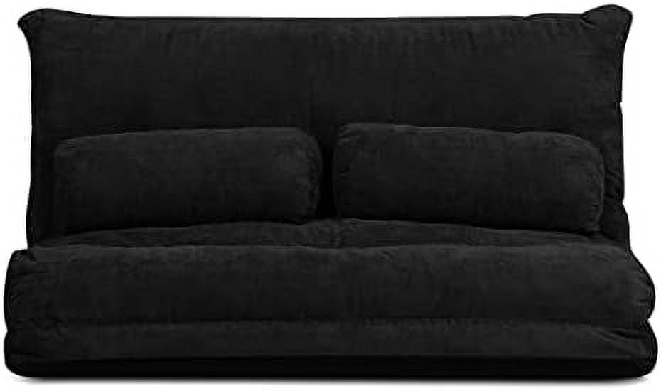 Beige 6-Position Adjustable Floor Sofa Couch with 2 Pillows Z6690