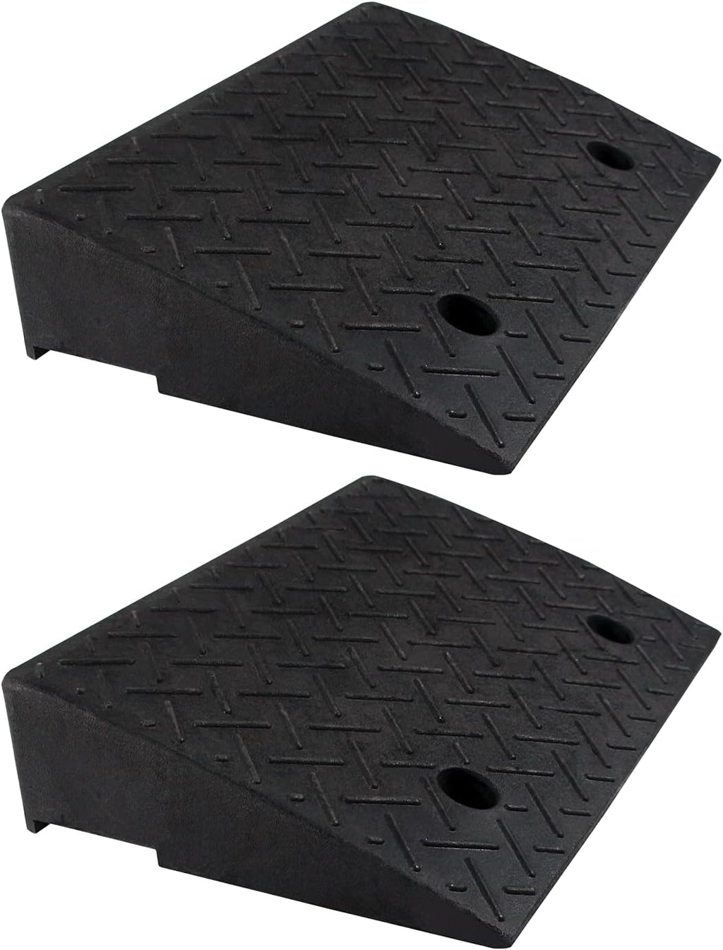 2 PCS 4'' Rubber Curb Ramps Heavy Duty Threshold Ramp S82966