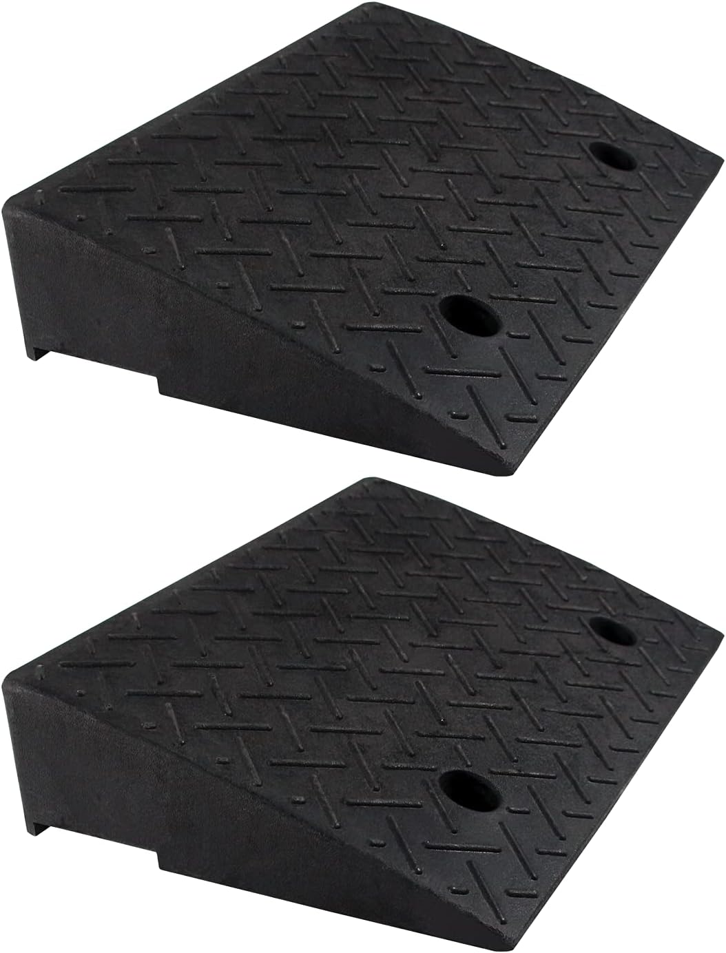 2 PCS 4'' Rubber Curb Ramps Heavy Duty Threshold Ramp S82966