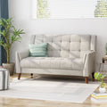 Beige Fabric Tufted Loveseat Z1769