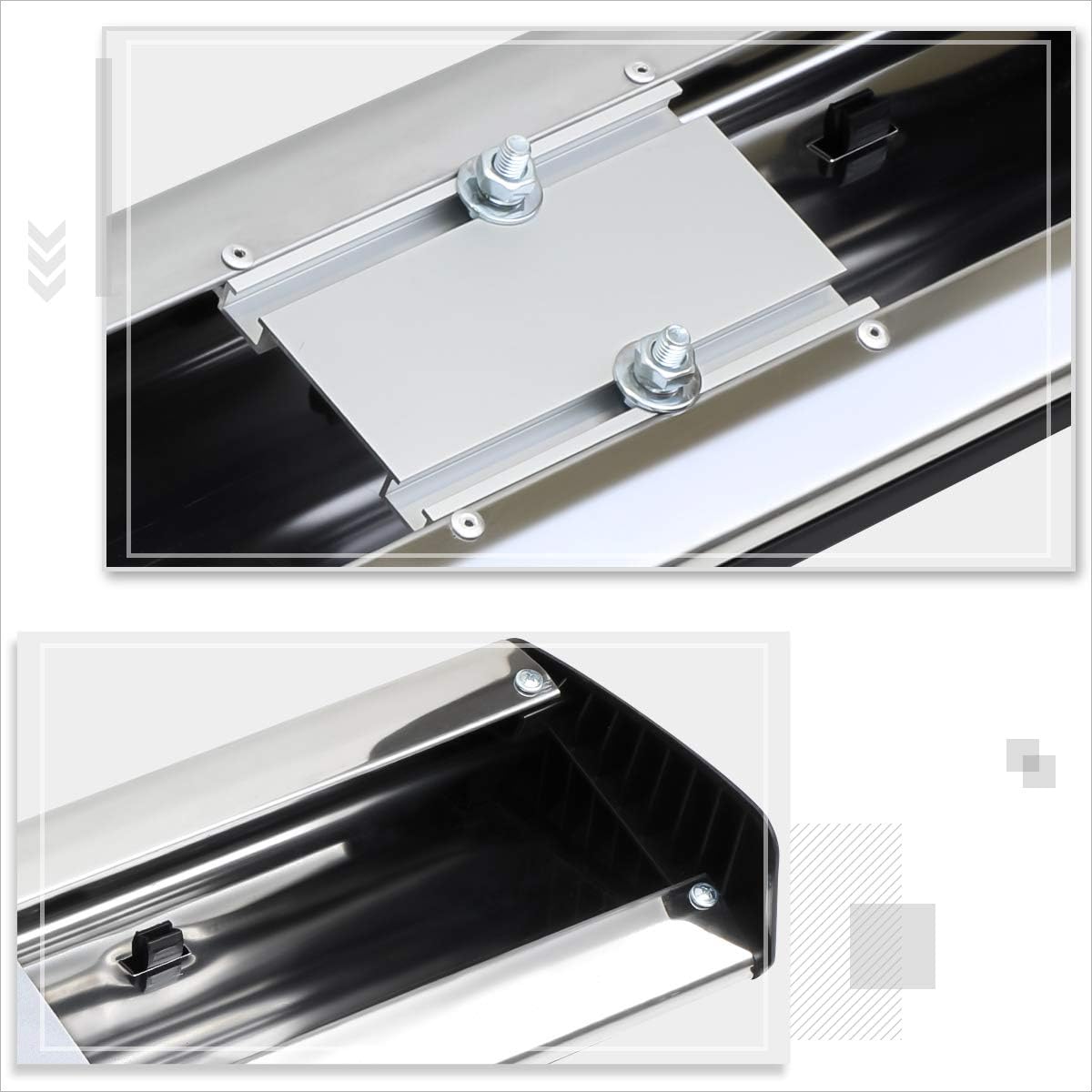 6 Inch Silver Aluminum Running Boards Z379