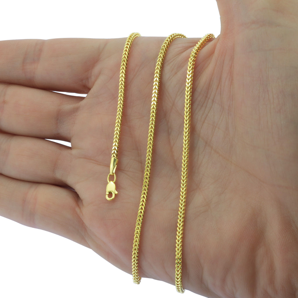 10k Yellow Gold 2mm Franco Chain Bracelet 7" - 9" V504401