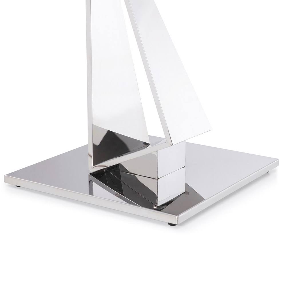 Clear Glass End Table with Polished Stainless Steel Base H50760