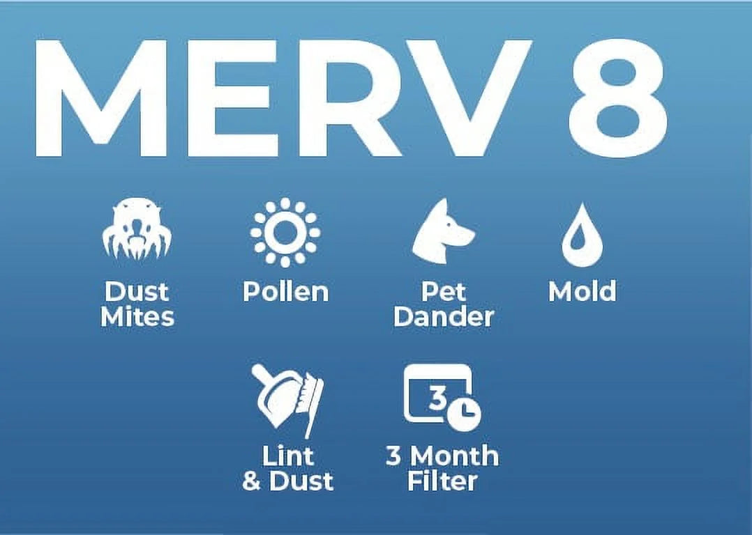 20x20x2 MERV 8 Air Filters, 6 Pack E22805