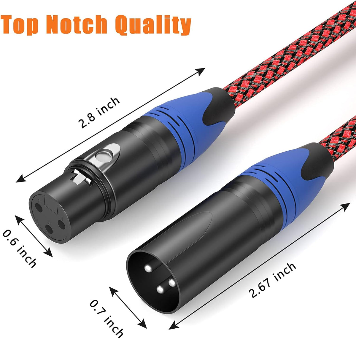 10Pack 6ft Nylon Braided XLR Male to Female Microphone Cable Q819005