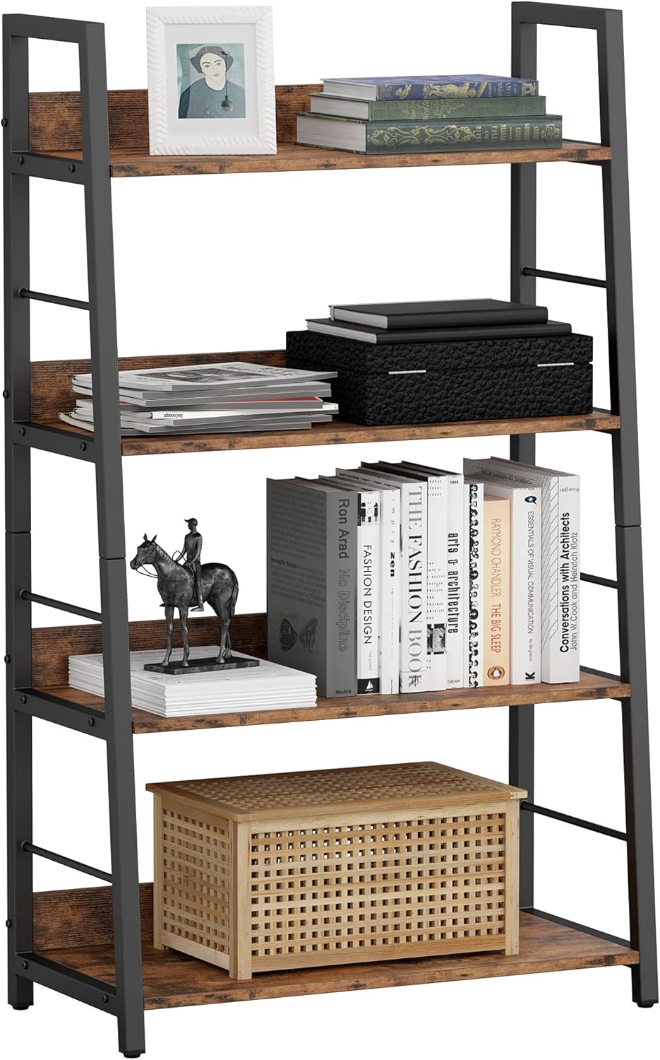 Rustic Brown 4 Tier Ladder Shelf G896404