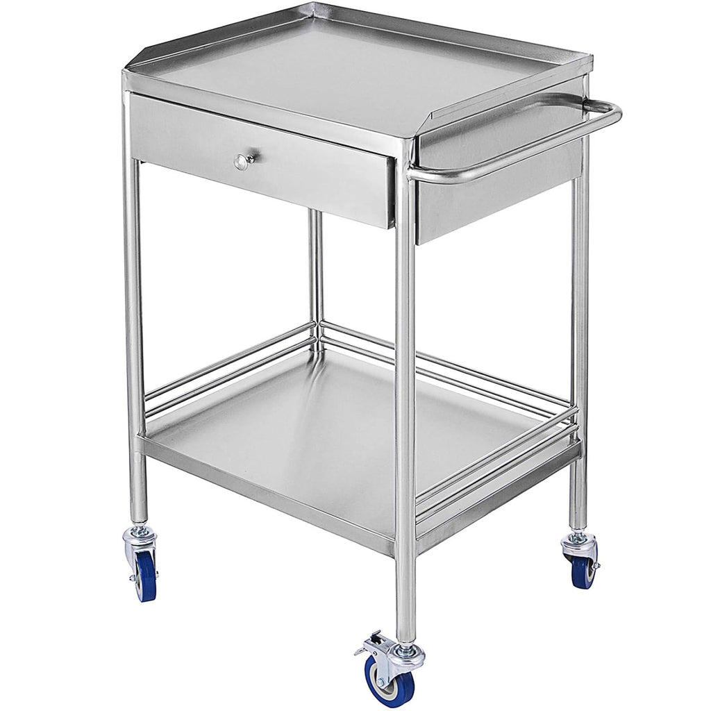 Stainless Steel Utility Cart with 2 Shelves and 1 Drawer V144006