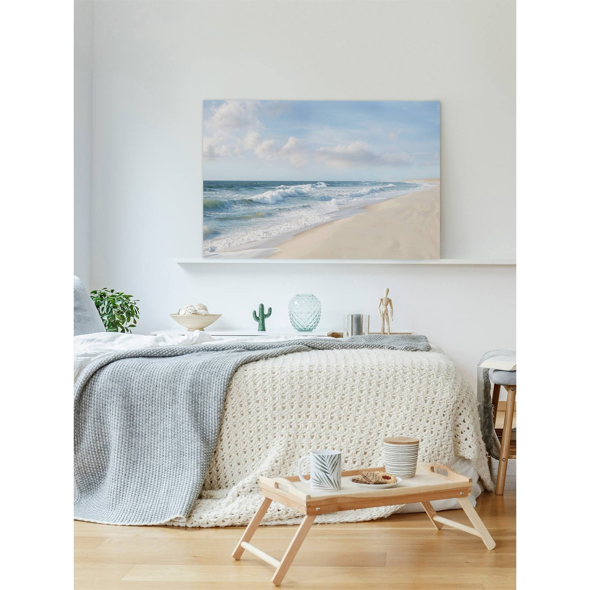 Shore and Waves Painting Print on Wrapped Canvas Q5193