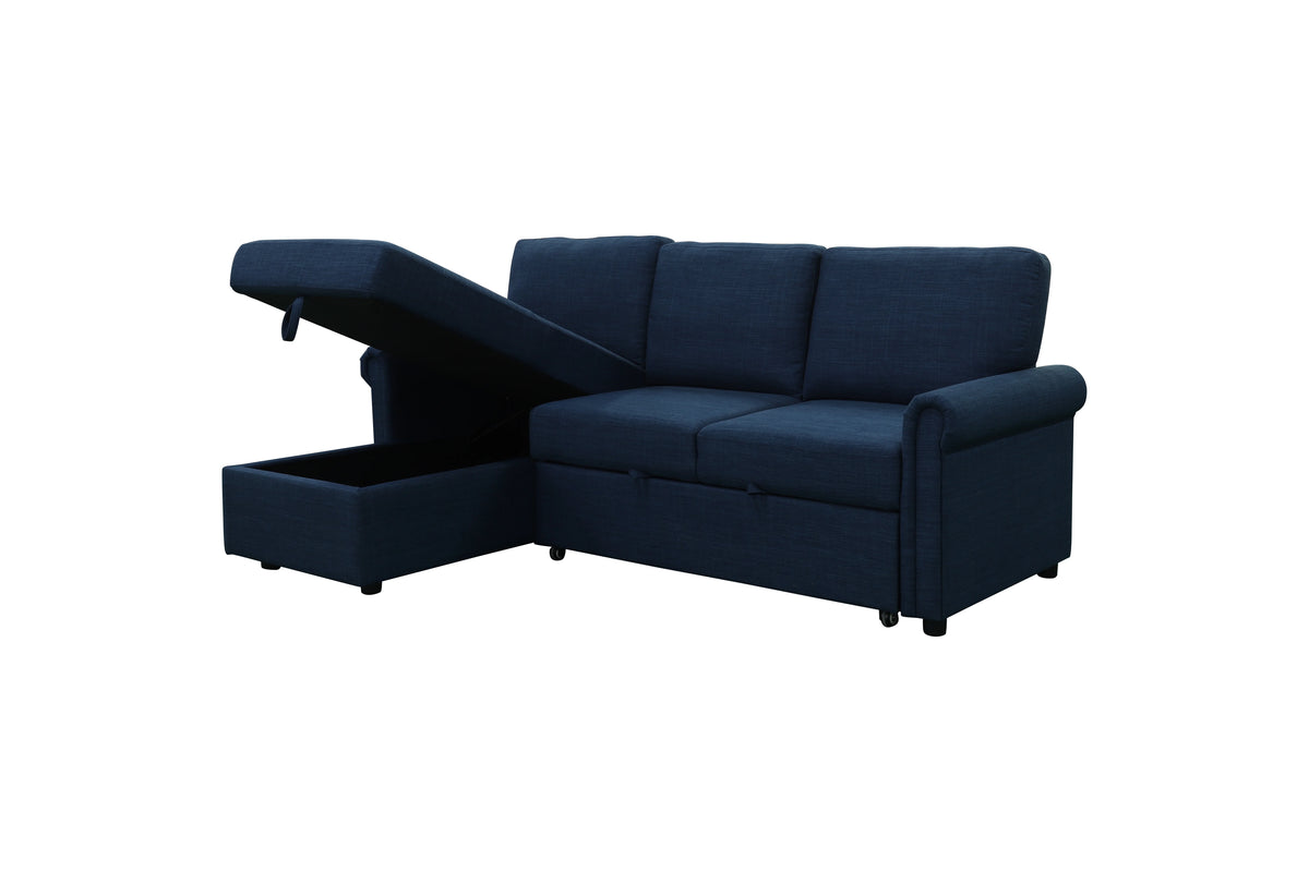 Navy Blue Storage Sofa Bed Reversible Sectional Z9408