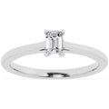 0.33 Carat Solitaire 4-Prong Lab Grown Emerald-Cut Diamond Engagement Ring 10K White Gold P1216