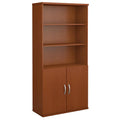 5 Shelf Bookcase with Doors in Auburn Maple J851