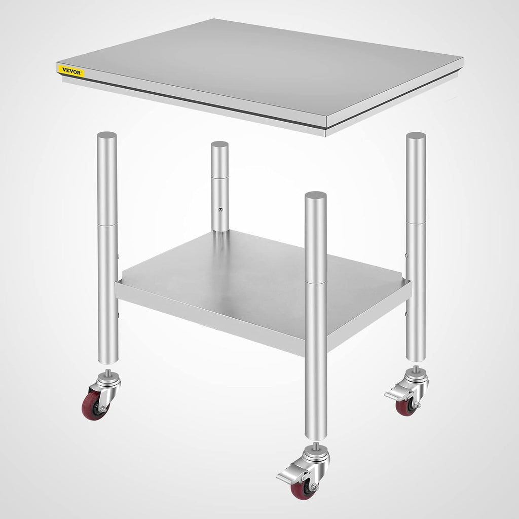 Stainless Steel Work Table with Wheels 24 x 30 x 32 Inch U5180