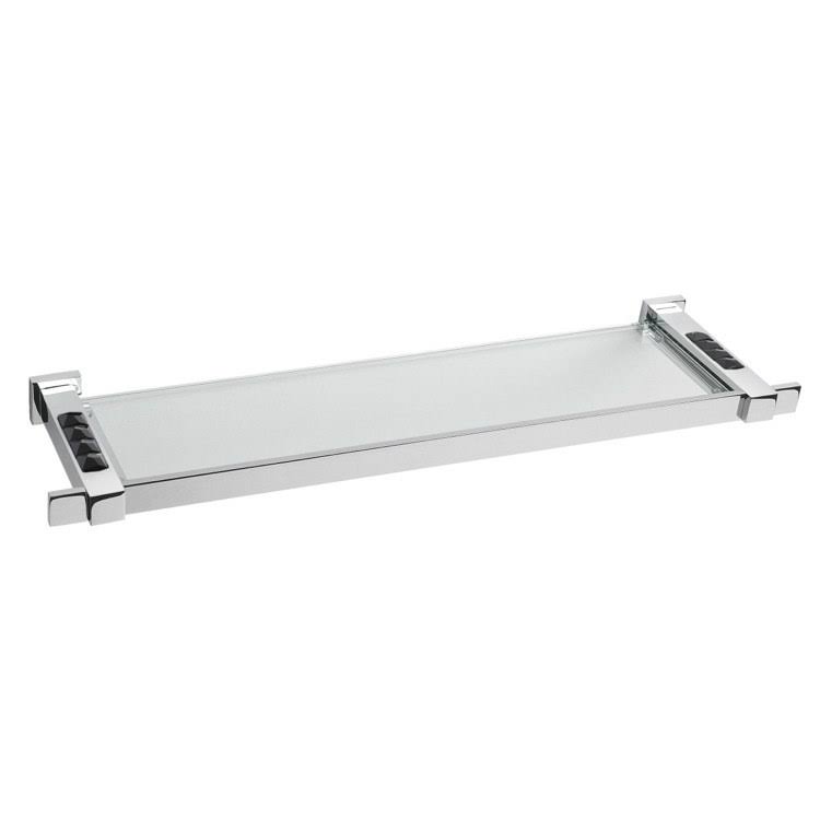 Chrome/Black Crystal Bathroom Shelf F7491