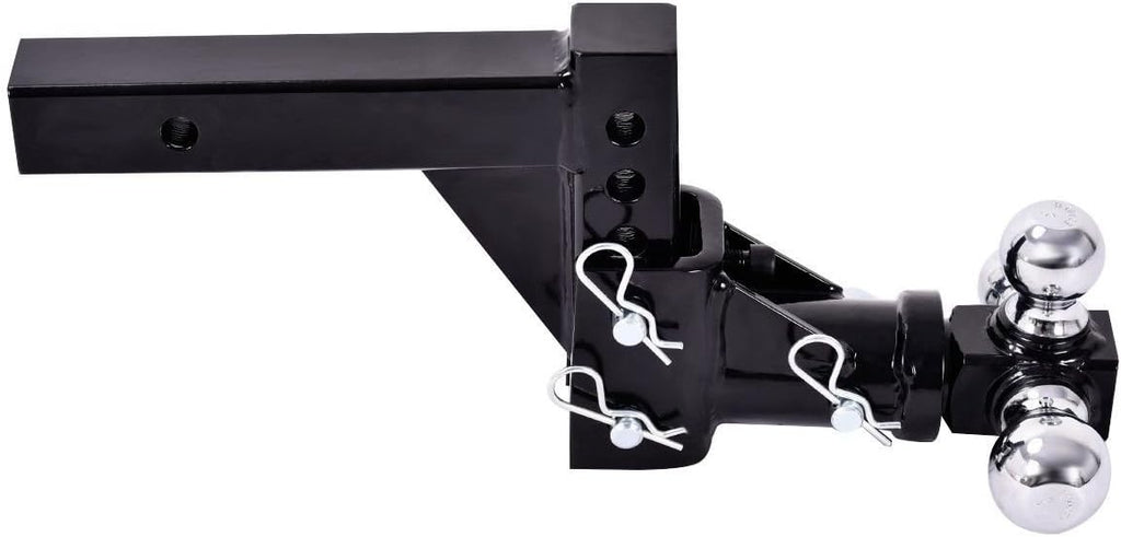 Triple Ball Swivel Adjustable Drop Turn Trailer Tow Hitch Mount for 2" Receiver A157134
